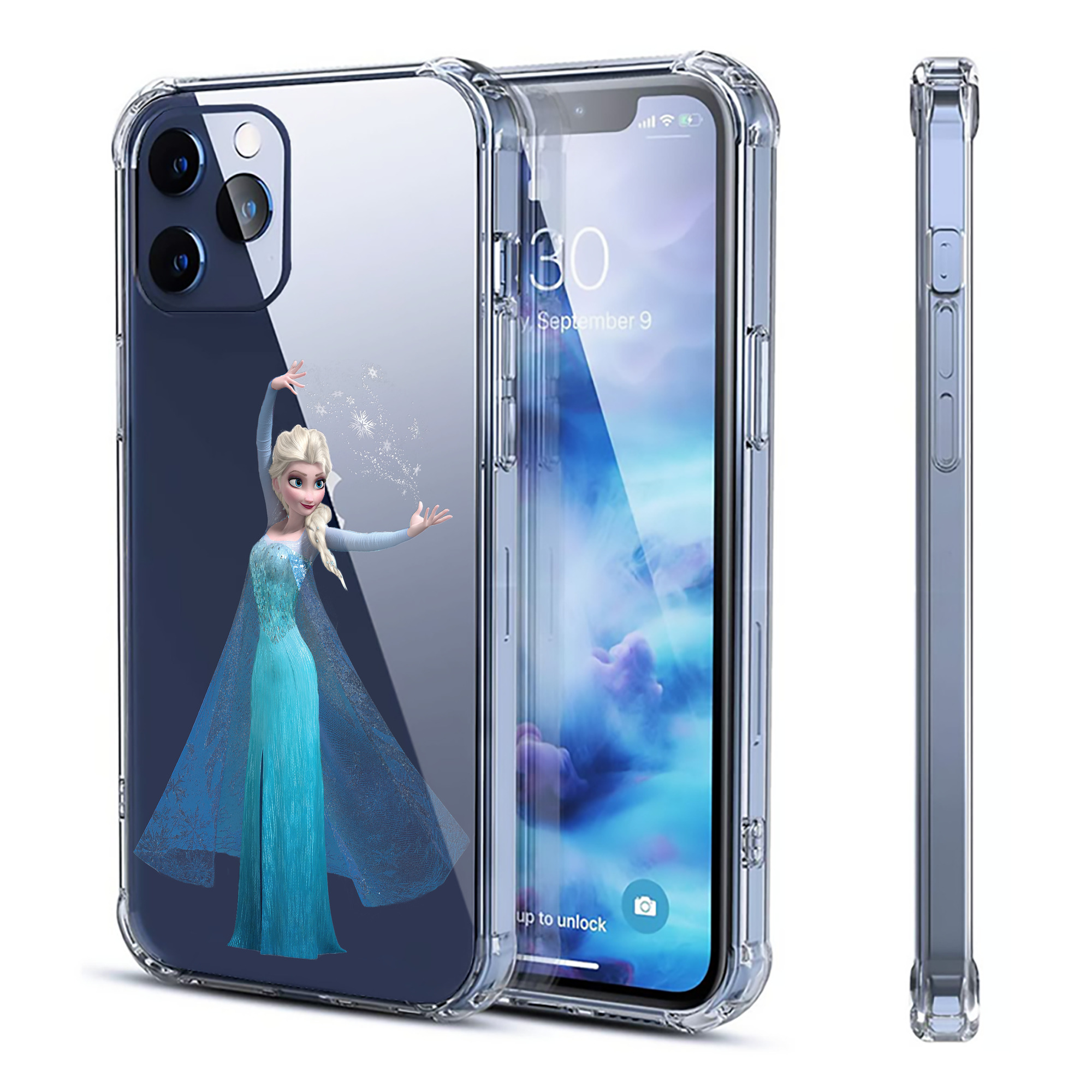 （画像用） アナと雪の女王 アンナ エルサ Frozen Anna Elsa 【iPhone 12シリーズ対応】透明スマホケース（クリアソフトケース）